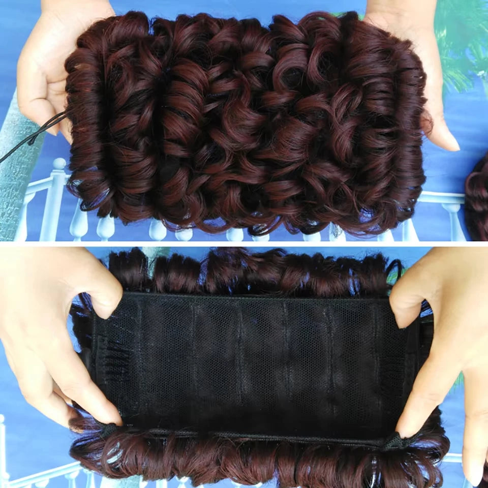 Messy Curly Hair Bun Scrunchie for Instant Elegant Updo Hairstyles - 4