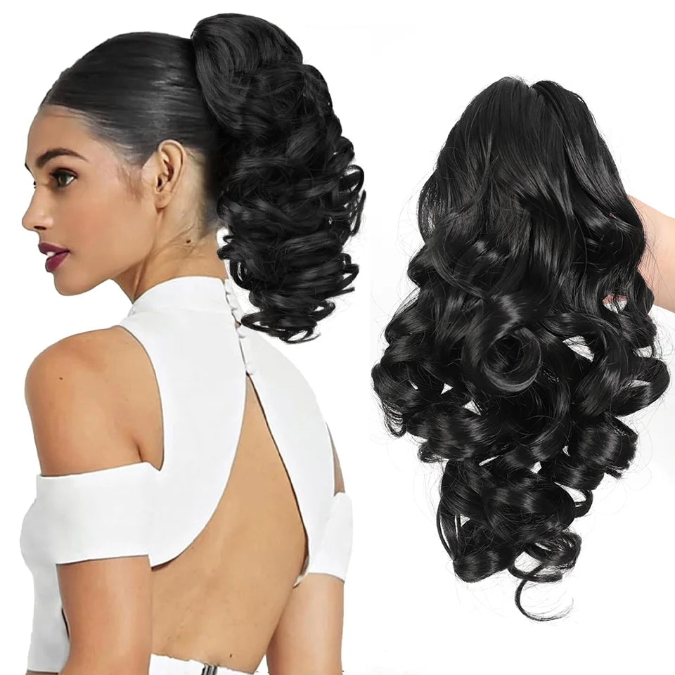 12 Inch Curly Claw Clip Ponytail Hair Extension for Women - 7