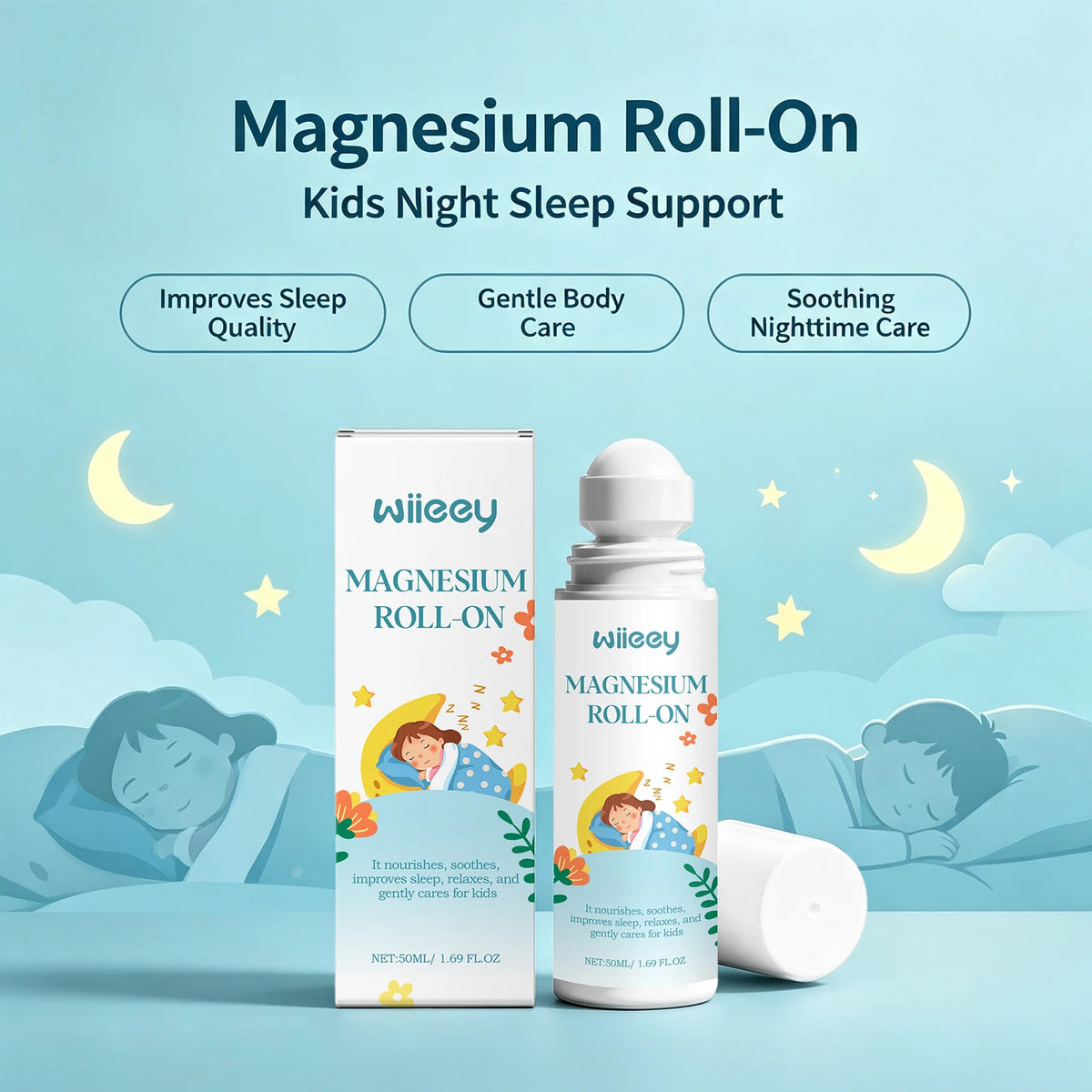 Magnesium Roll-On for Kids Restful Sleep and Body Relaxation