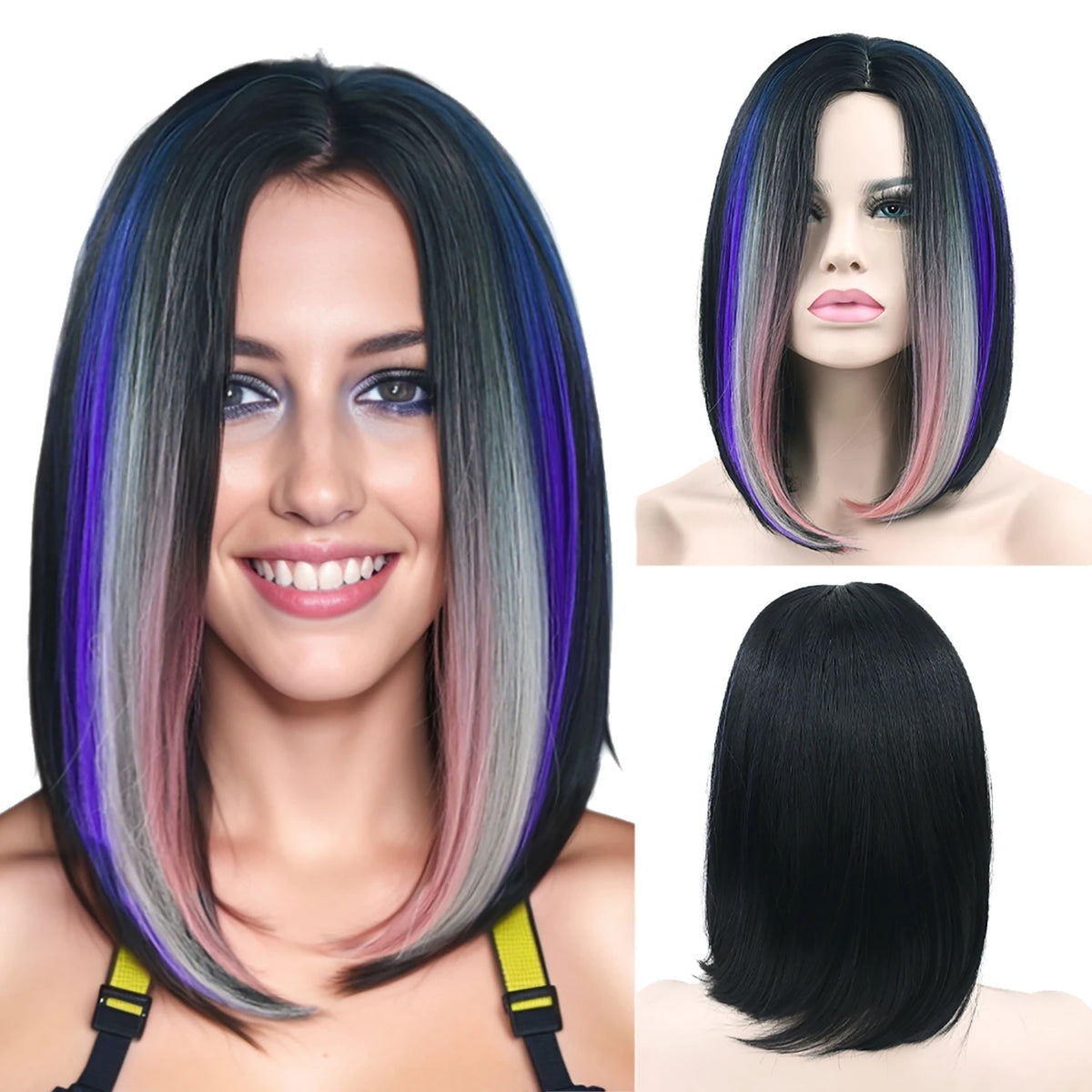 Short Ombre Bob Wig for Daily Wear and Cosplay
