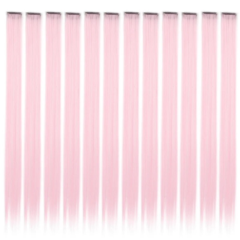 12-Piece Colorful Clip-In Hair Extensions for Parties