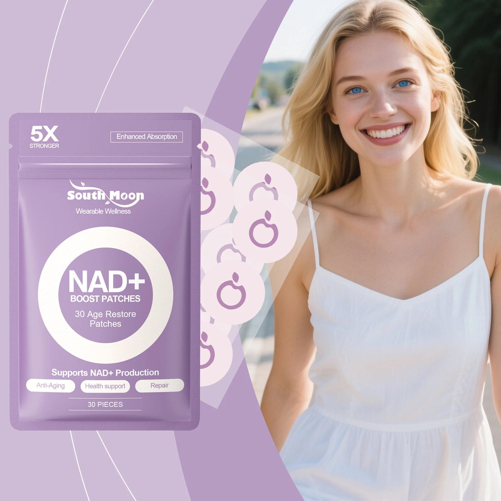 NAD+ Boost Age Restore Patches for Daily Health and Wellness Support - 6