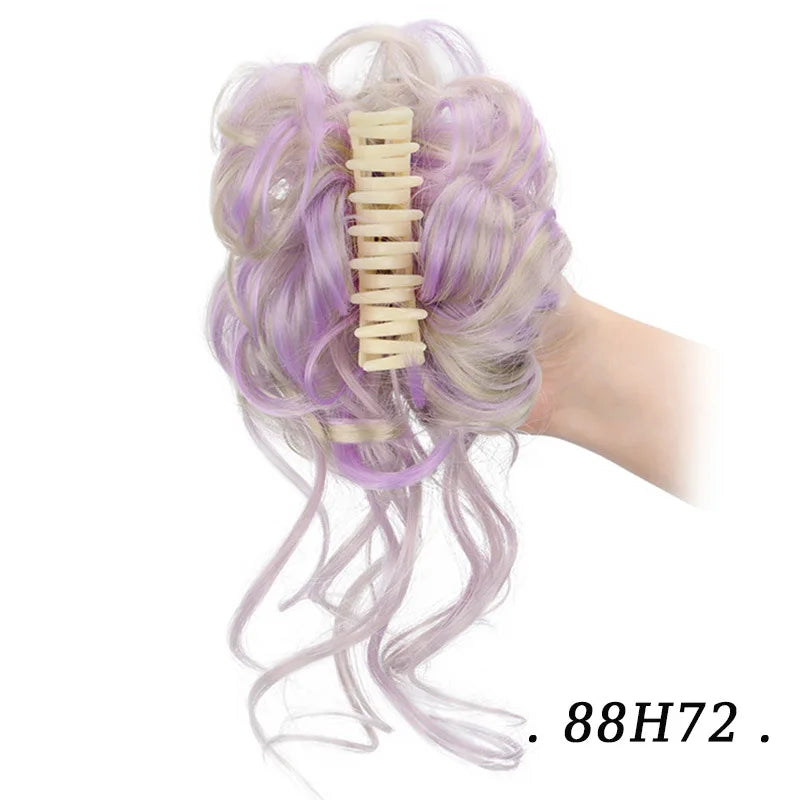Elastic Curly Hair Bun Extension for Instant Volume and Updo Hairstyles - 14