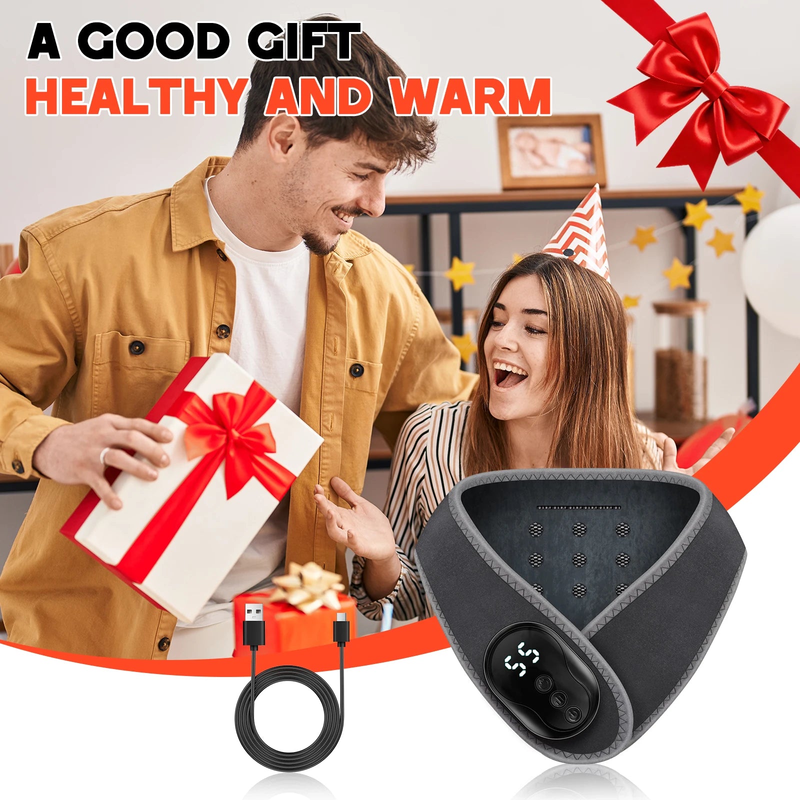 Portable Cordless Vibration Neck Massager Wrap for Pain Relief - 13