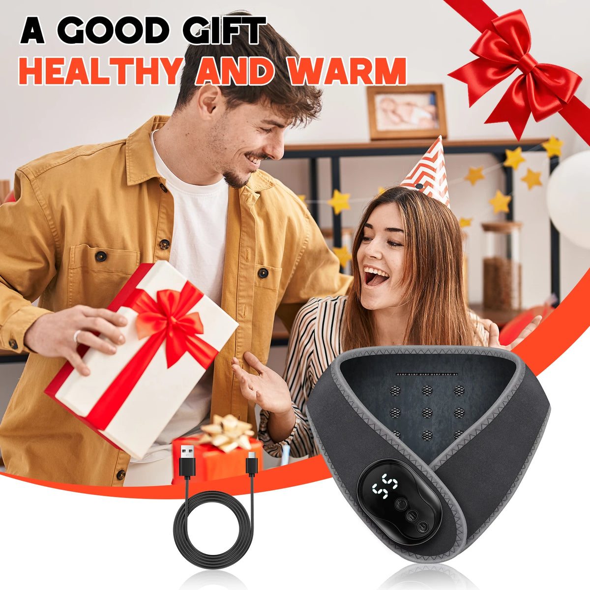 Portable Cordless Vibration Neck Massager Wrap for Pain Relief