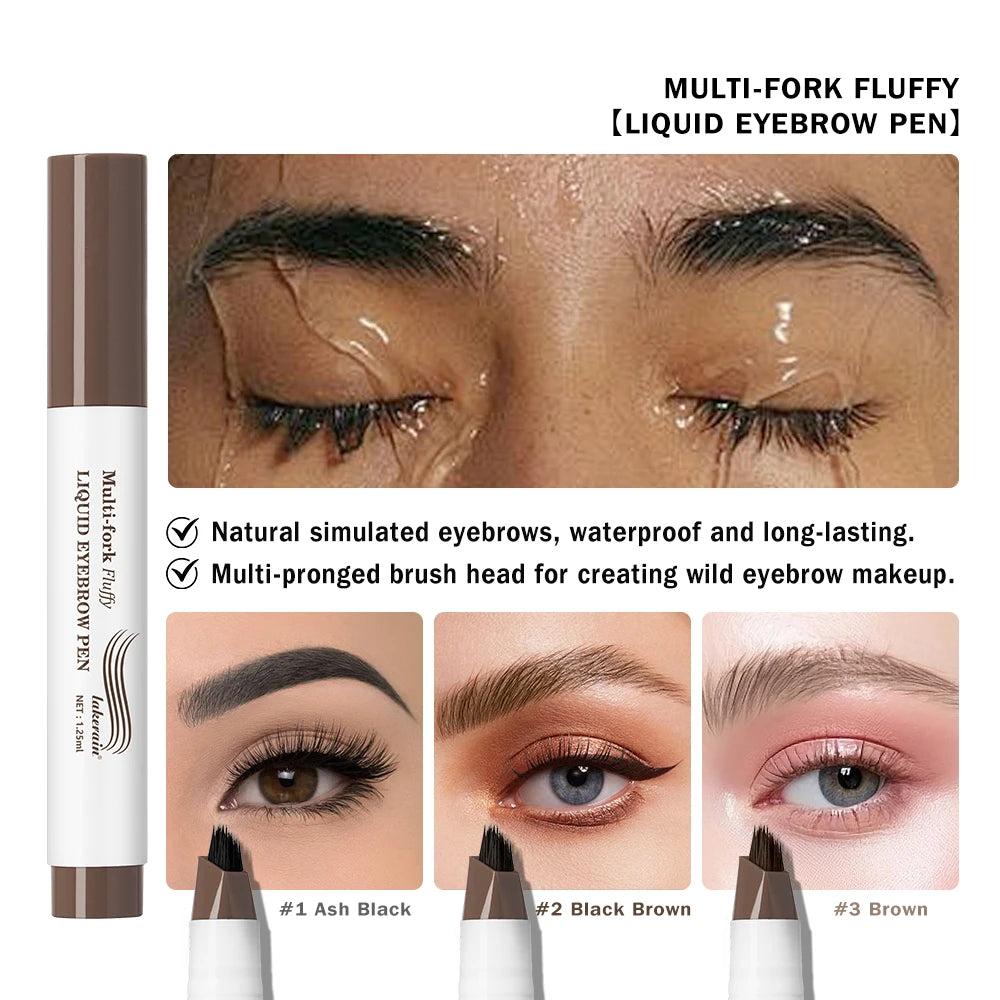 Waterproof Multi-Fork Liquid Eyebrow Pen for Natural Microbladed Brows - 3