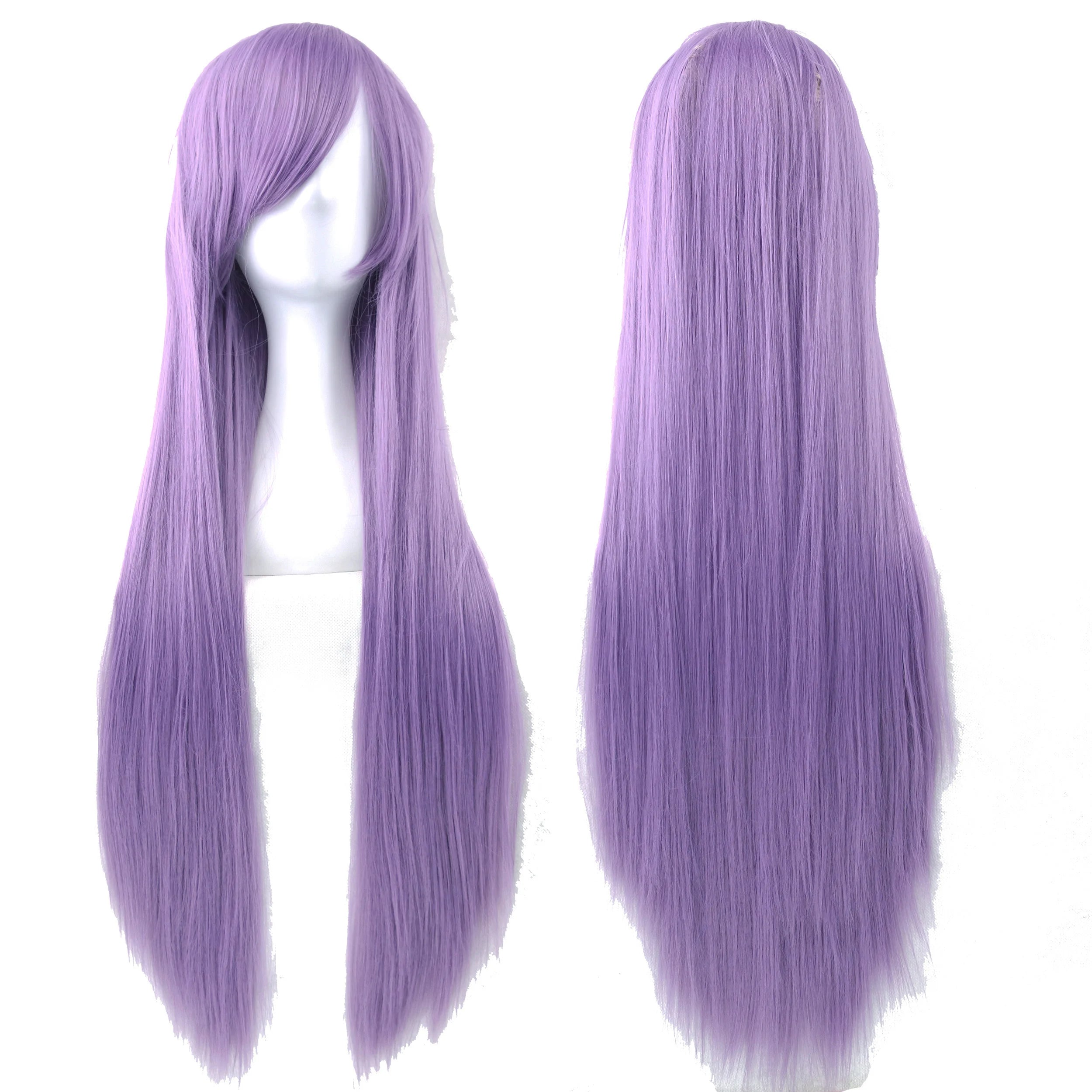 Long Purple Straight Wig for Anime Cosplay and Halloween Costumes - 4