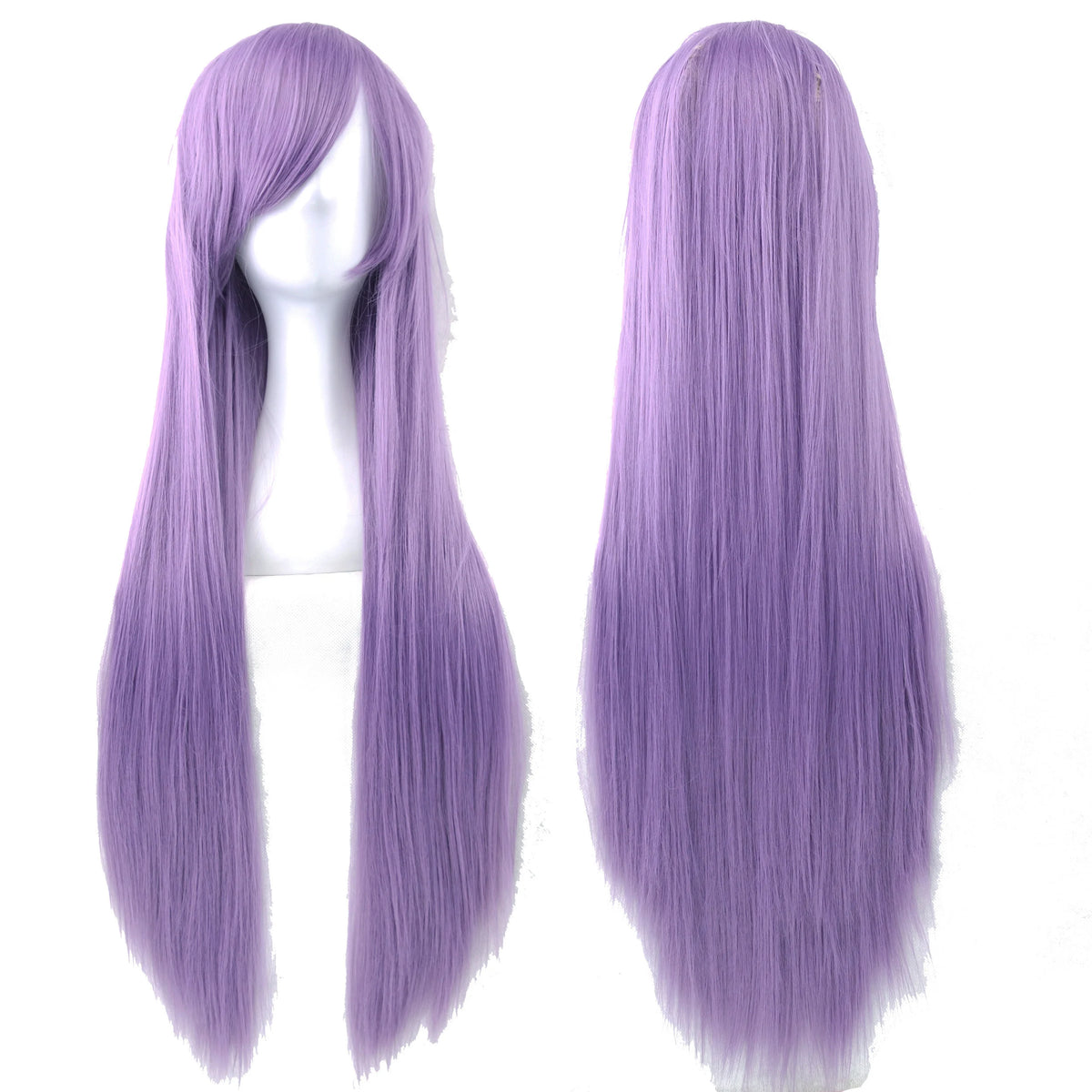 Long Purple Straight Wig for Anime Cosplay and Halloween Costumes