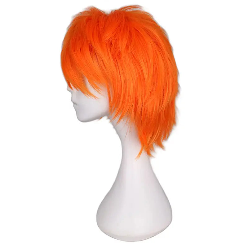 Short Orange Cosplay Wig for Halloween Costumes