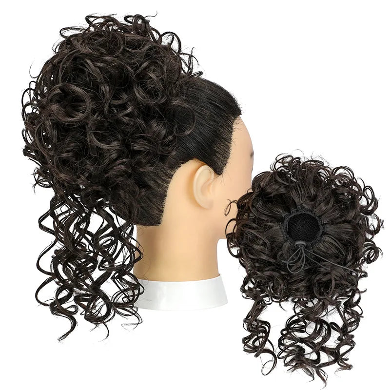 Curly Messy Bun Hair Extension with Drawstring for Instant Volume