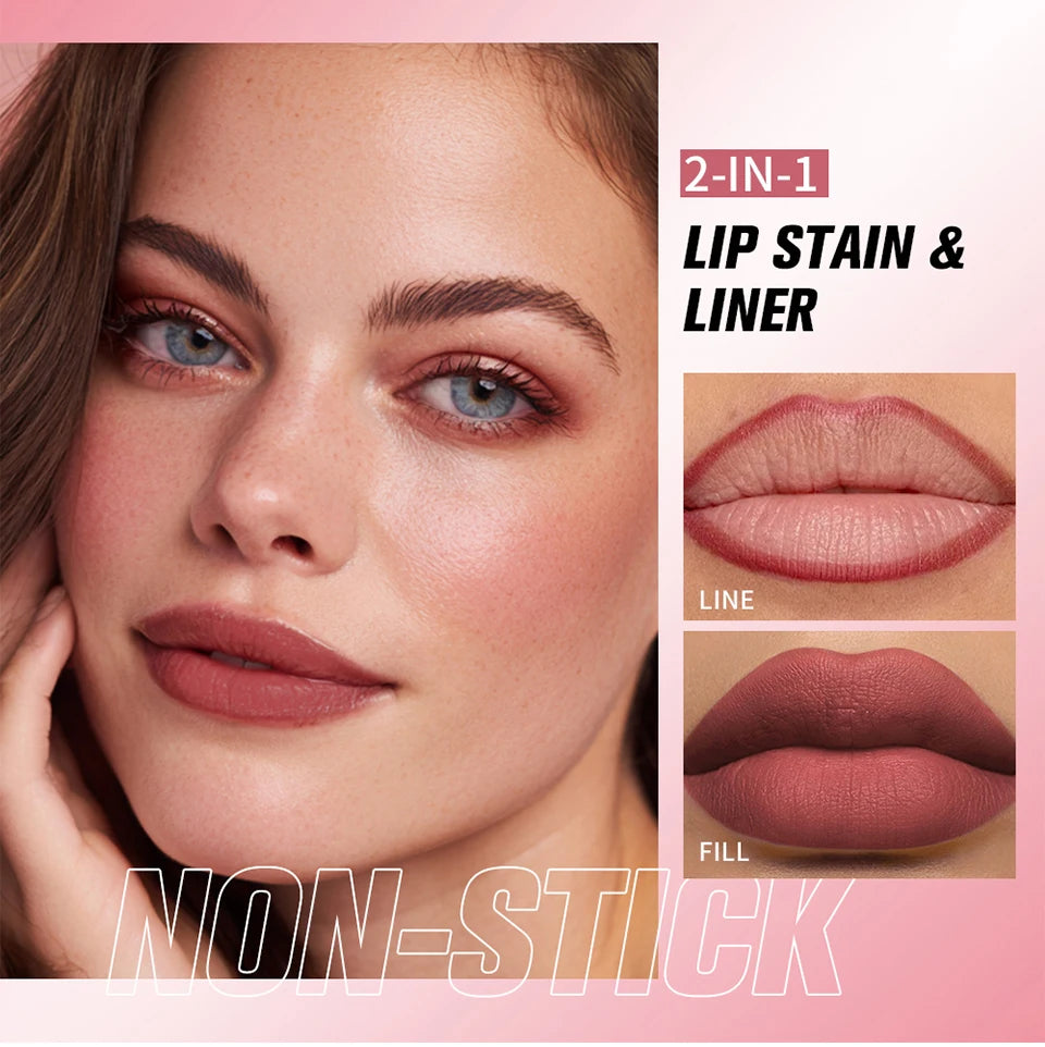 Waterproof Felt Tip Lip Liner Stain for Long Lasting Sculpted Lips - 26