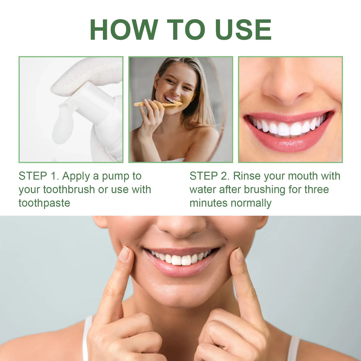 Foaming Teeth Whitening Mousse for Stain Removal and Fresh Breath