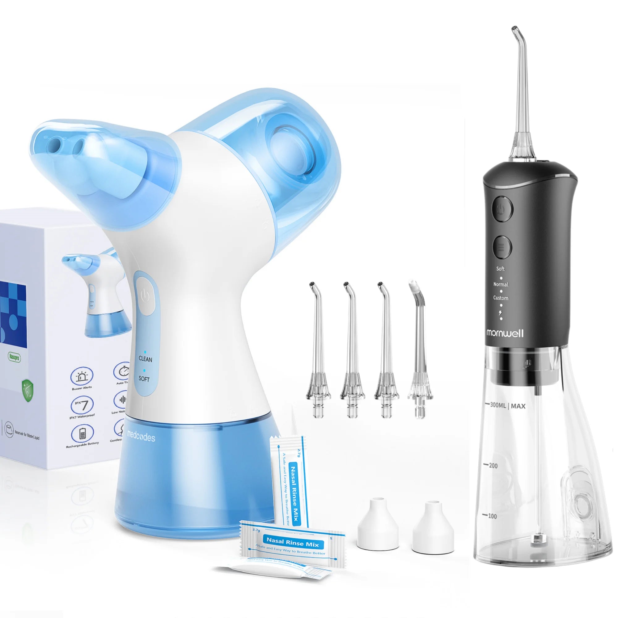 Portable Electric Nasal Rinse and Water Flosser Combo for Sinus Relief - 29