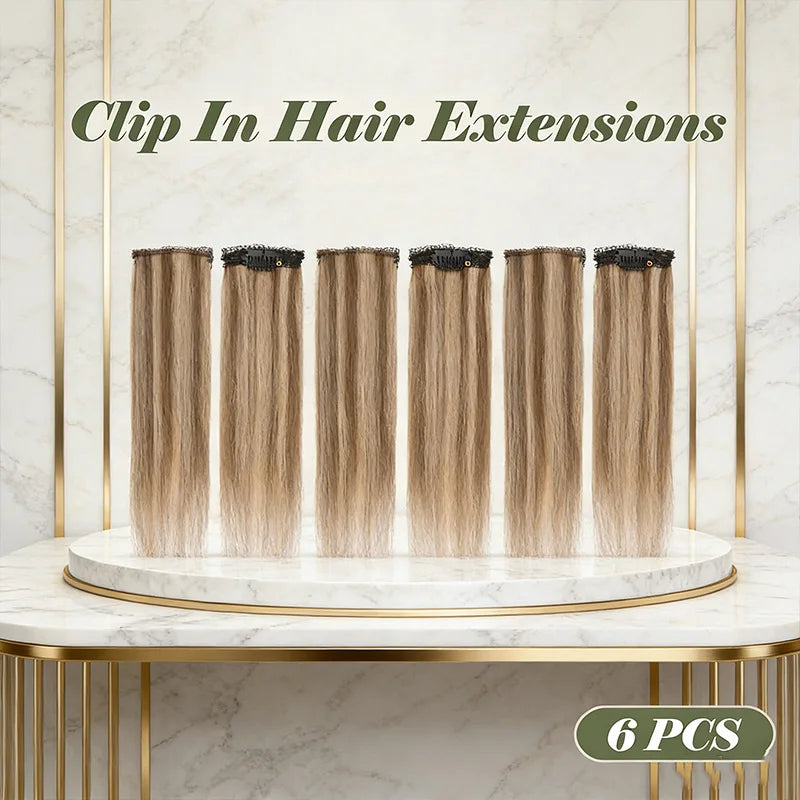 10-Inch Straight Clip-In Hair Extensions for Daily Wear
