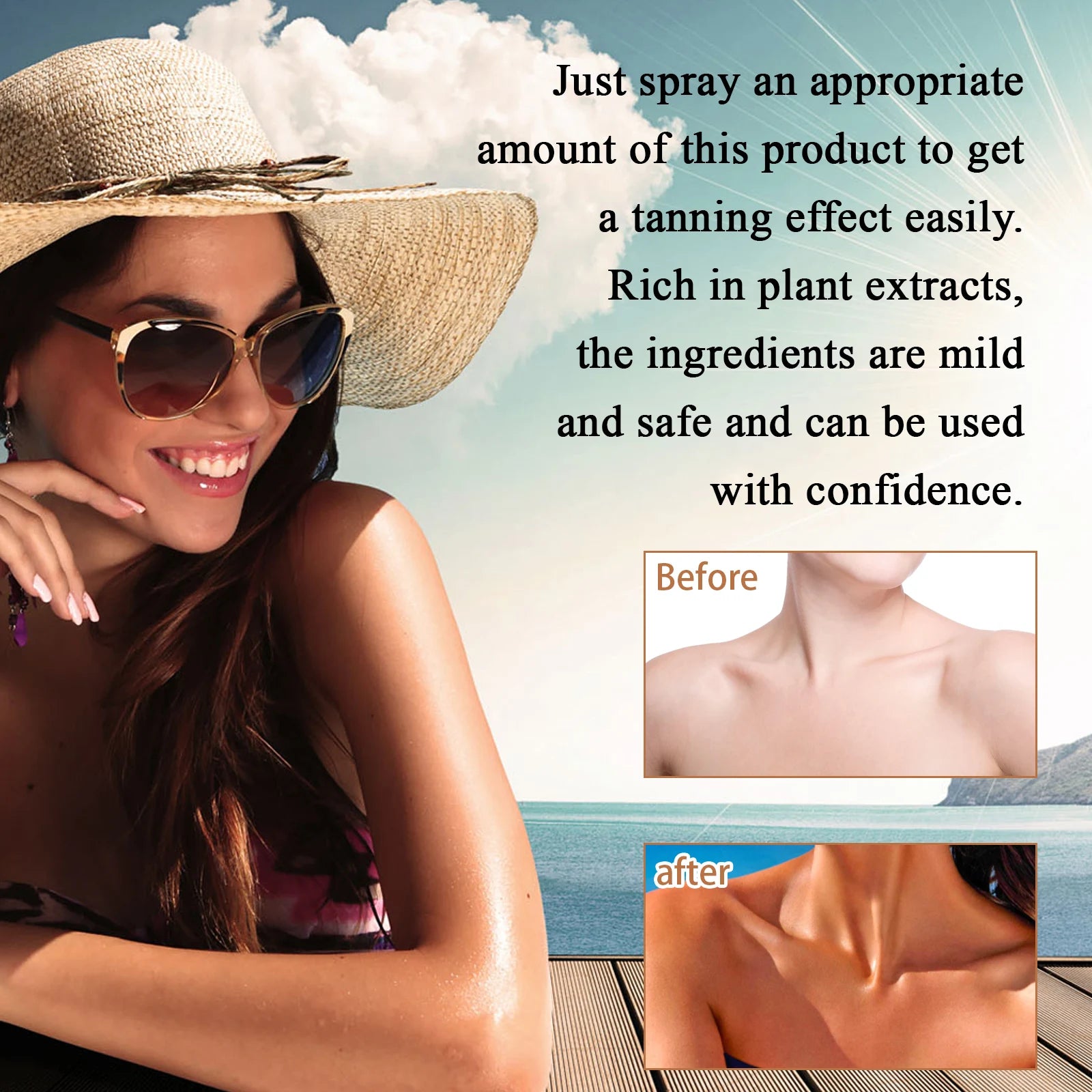 Sunless Self-Tanning Spray for Natural Glowing Skin - 5