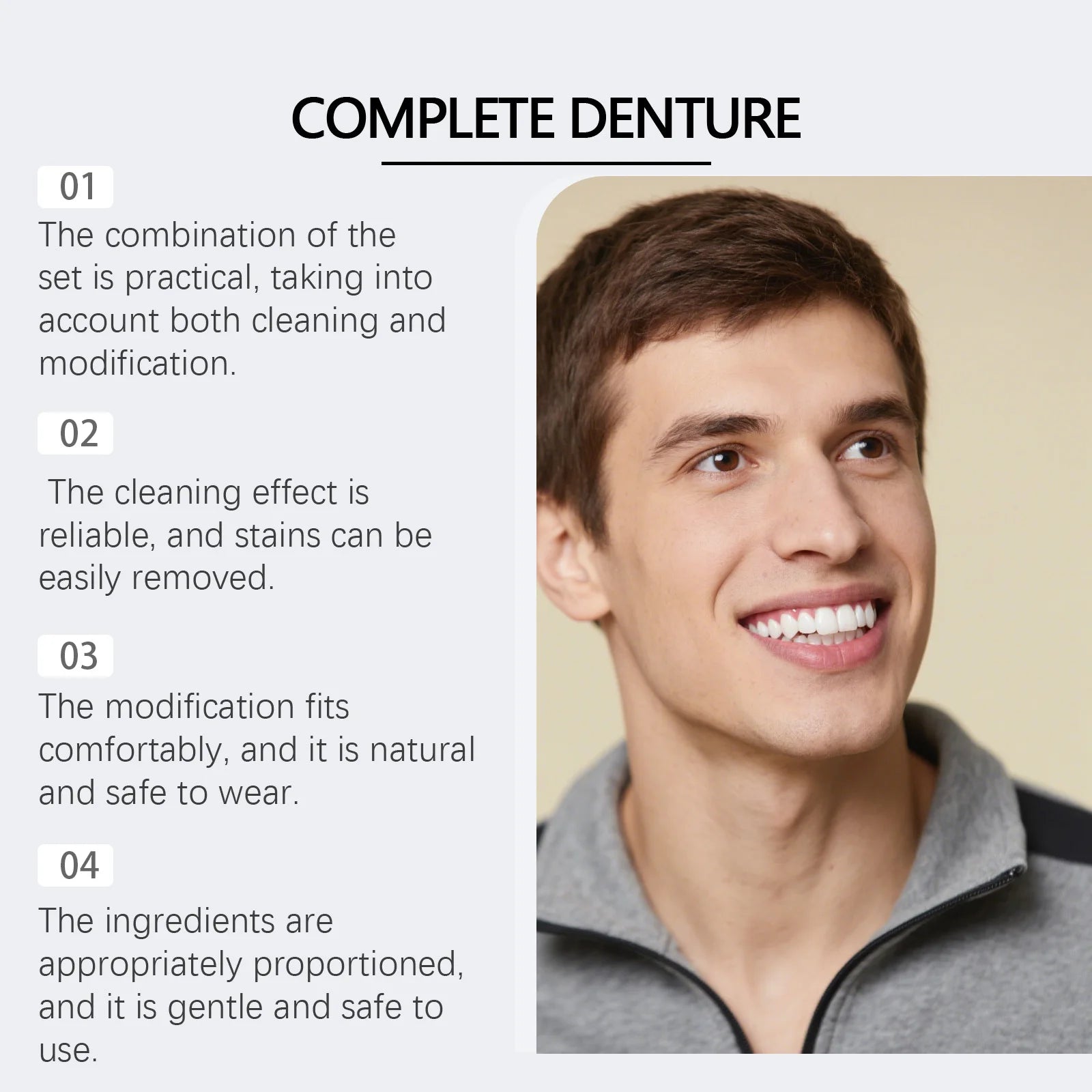 Cosmetic Denture Kit for Covering Missing or Stained Teeth - 10