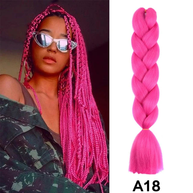 24-Inch Jumbo Synthetic Braiding Hair Extensions - 18