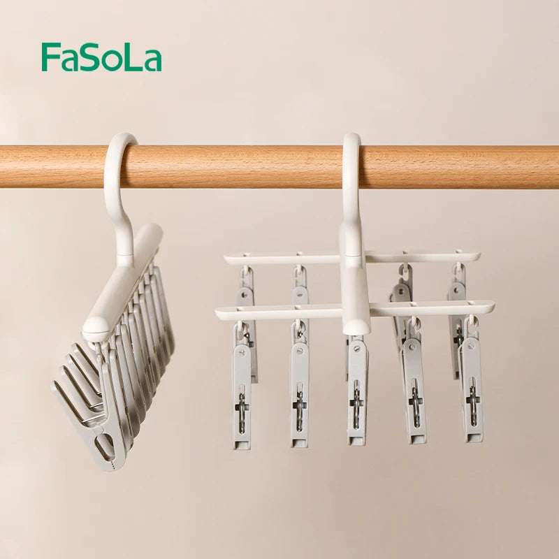 10-Clip Hanging Drying Rack for Socks and Undergarments - 6