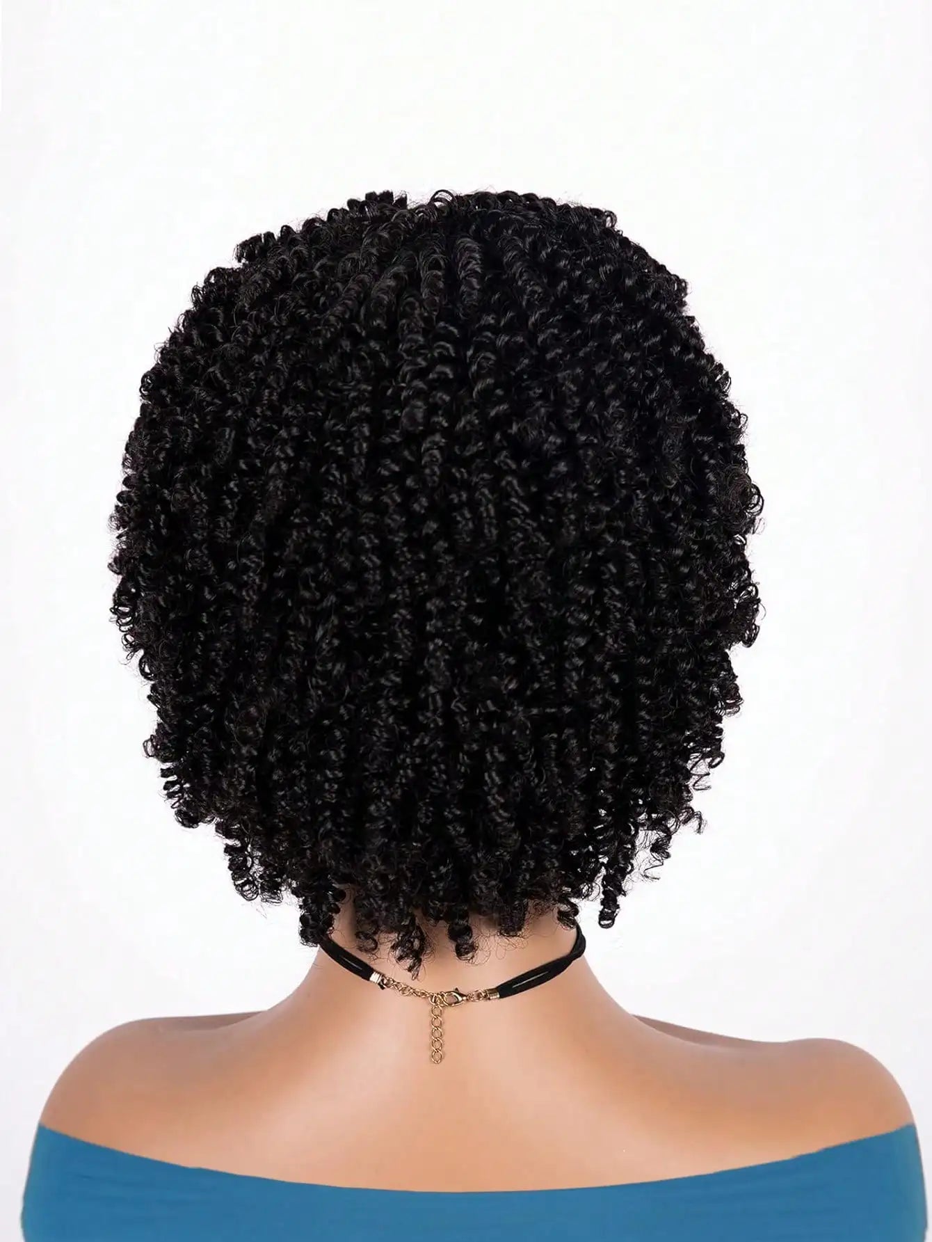 Short Curly Afro Wig with Bangs for Daily Style - 2