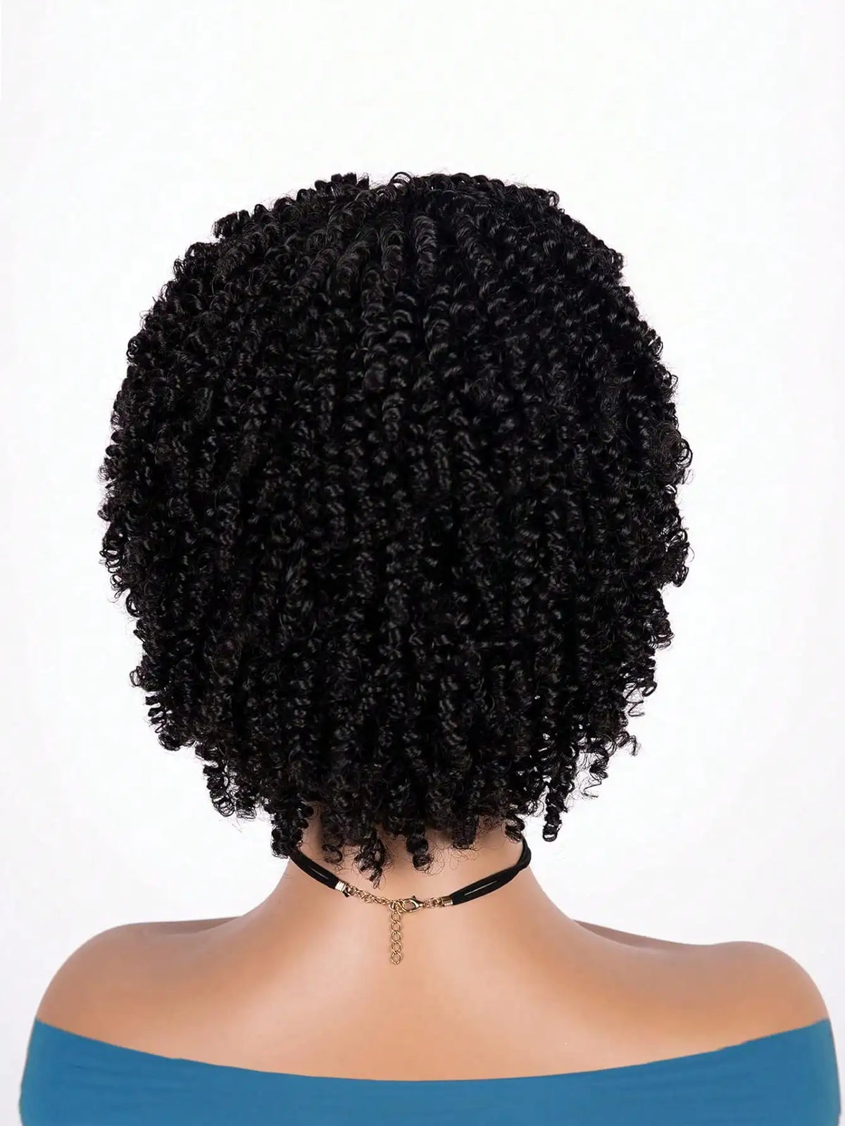 Short Curly Afro Wig with Bangs for Daily Style