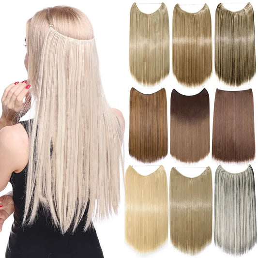 22-Inch Invisible Wire Hair Extensions for Instant Length