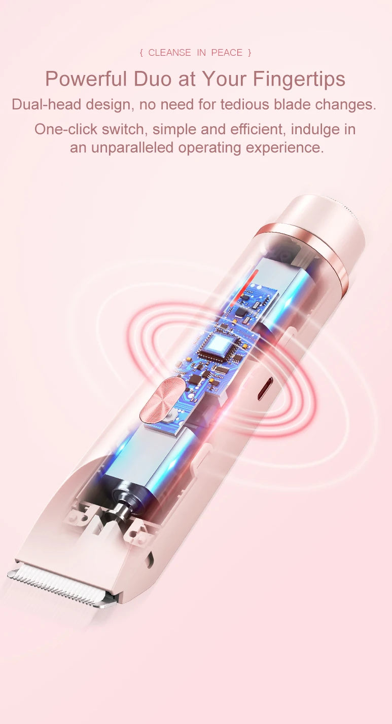 Electric Waterproof Women's Hair Shaver for Face, Bikini, and Body
