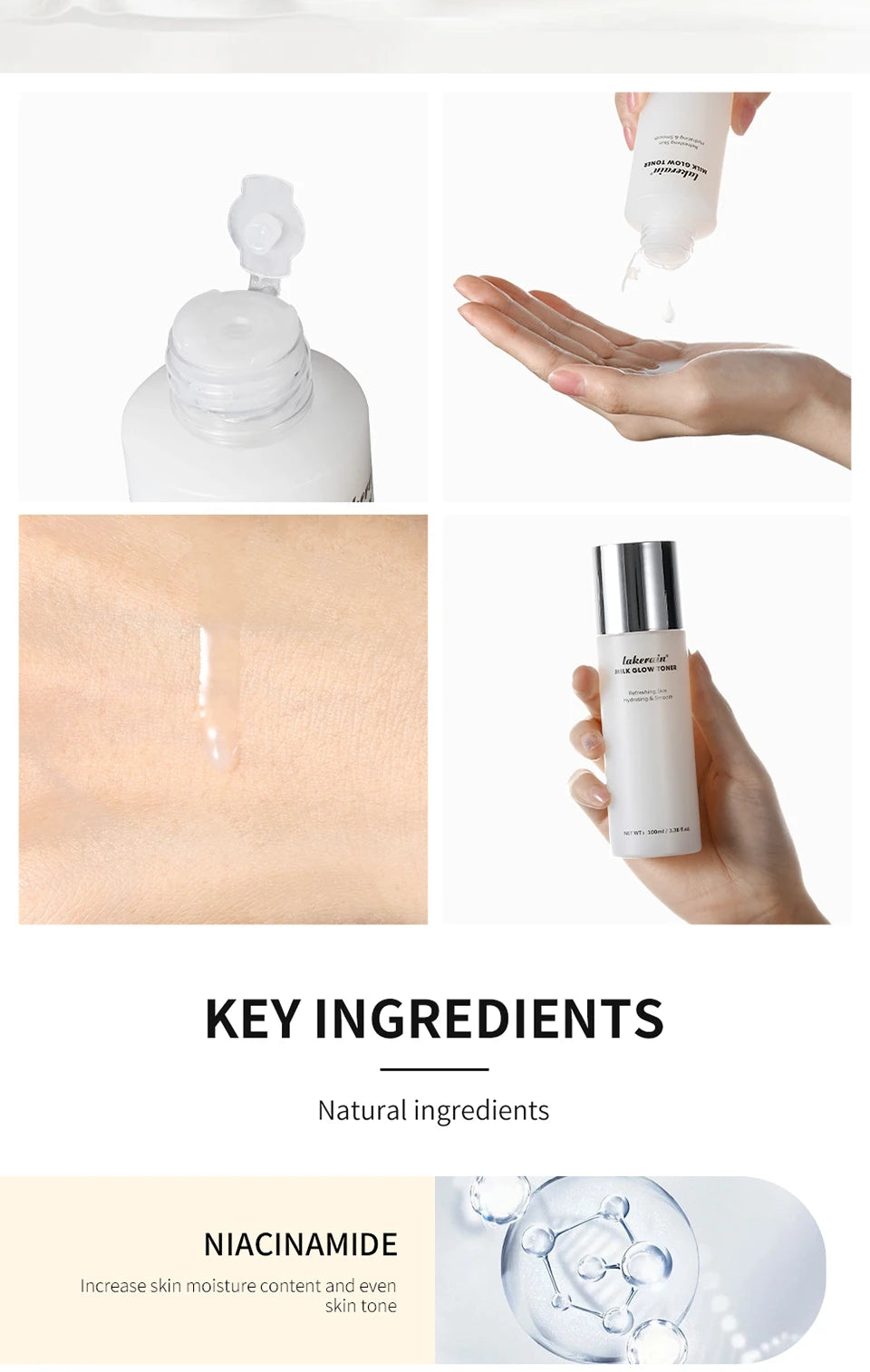 Brightening Milk Glow Face Toner for Hydrated and Radiant Skin