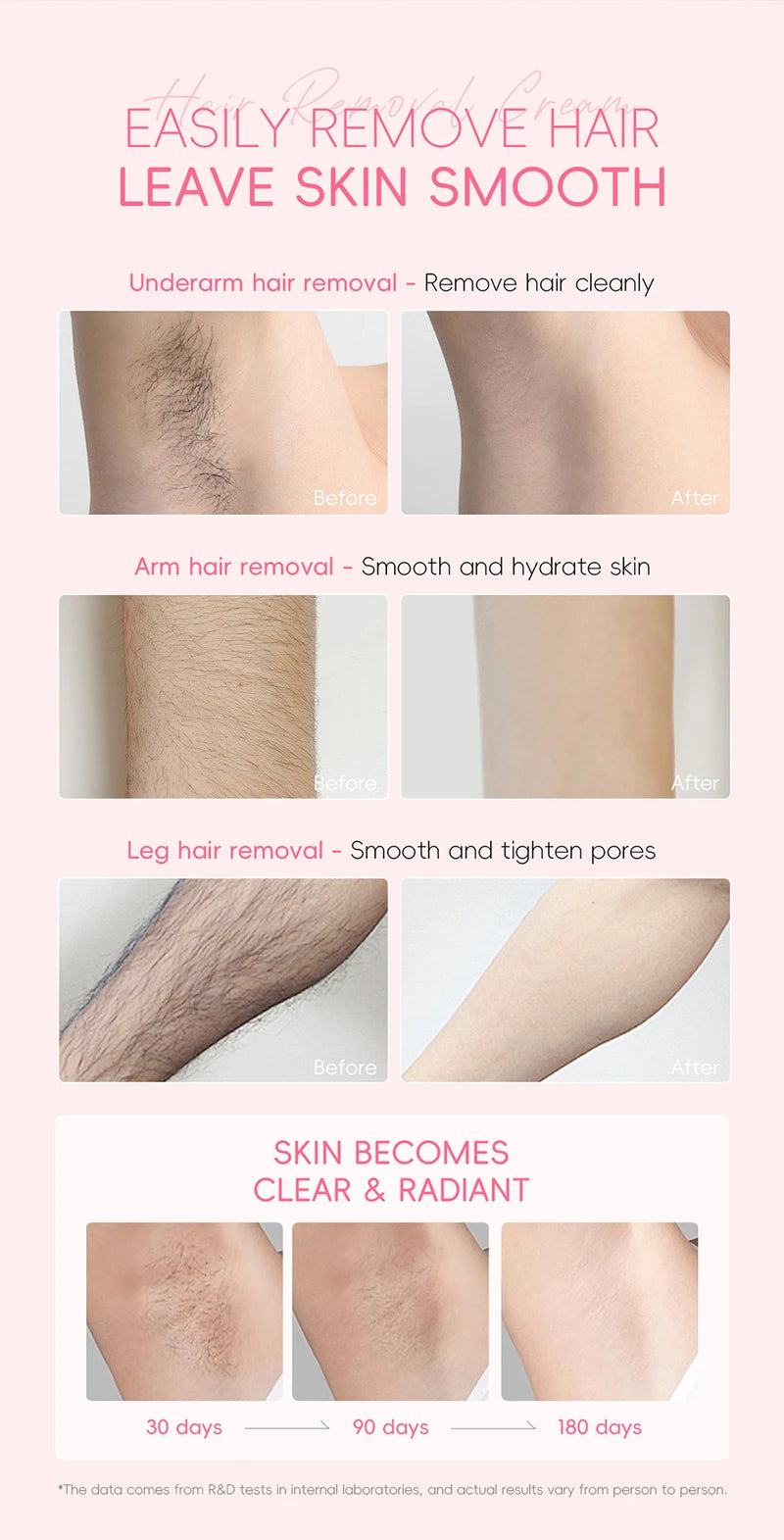Painless Gentle Hair Removal Cream for Face and Body - 13