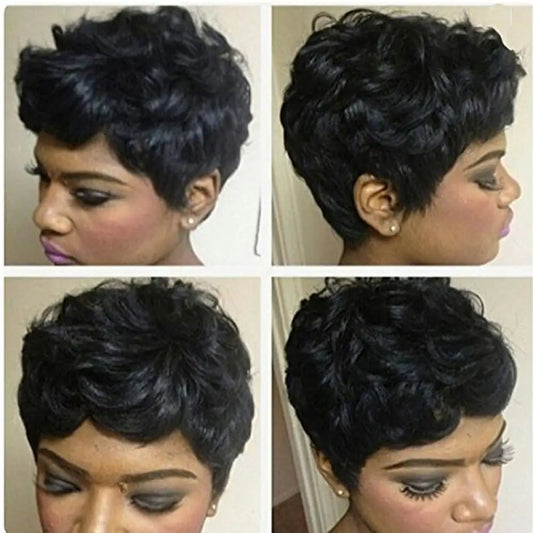 Short Curly Pixie Cut Wig for Daily Wear