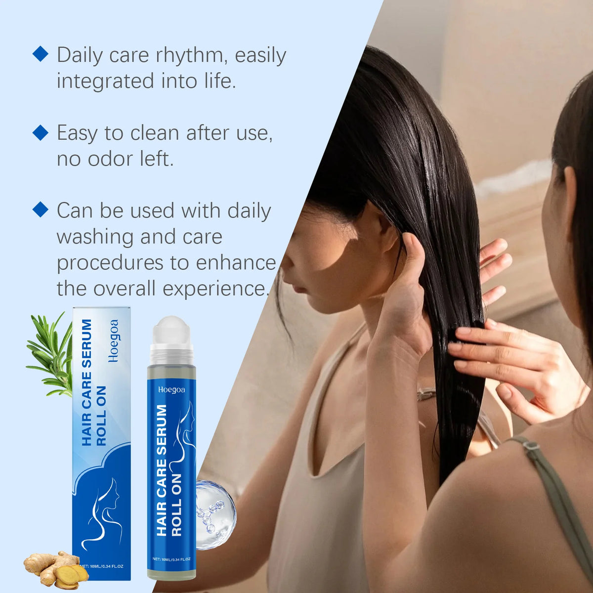 Rosemary Scalp Nourishing Serum Roller for Thicker and Fuller Hair