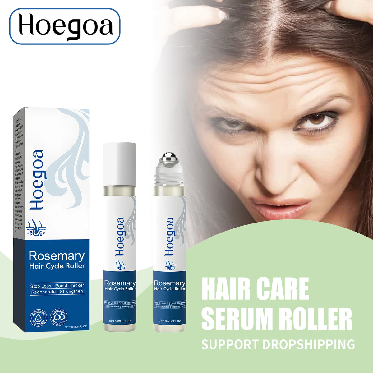 Rosemary Scalp Stimulating Roller Serum for Hair Growth and Thickness