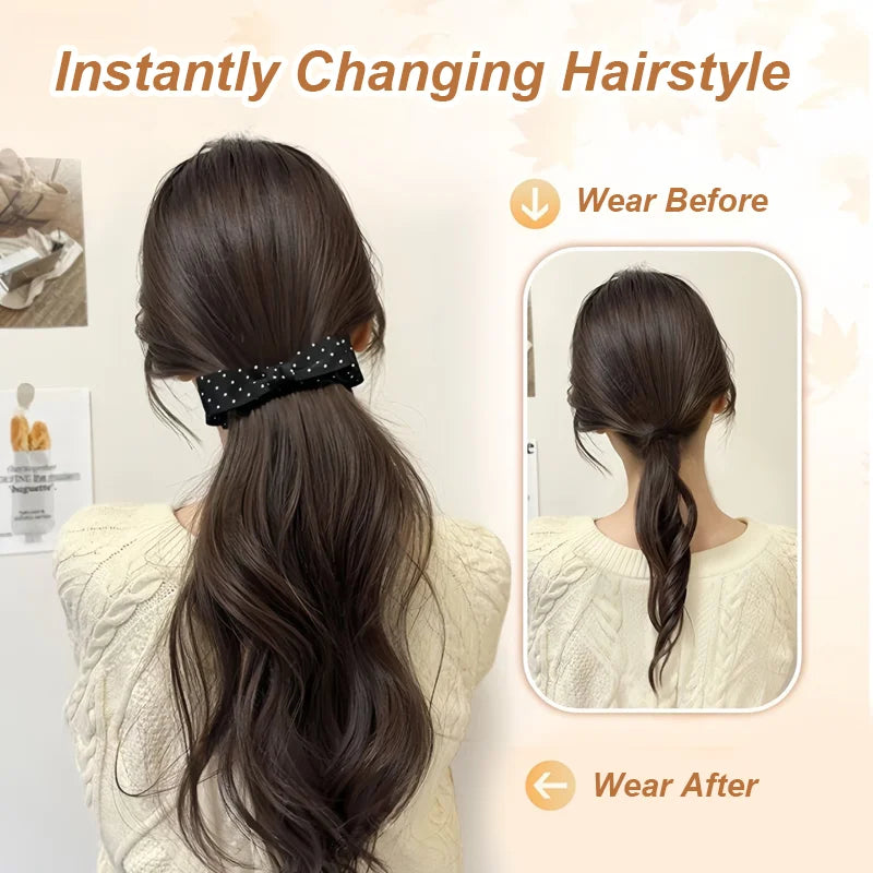 Wavy Ponytail Hair Extension with Bow Clip