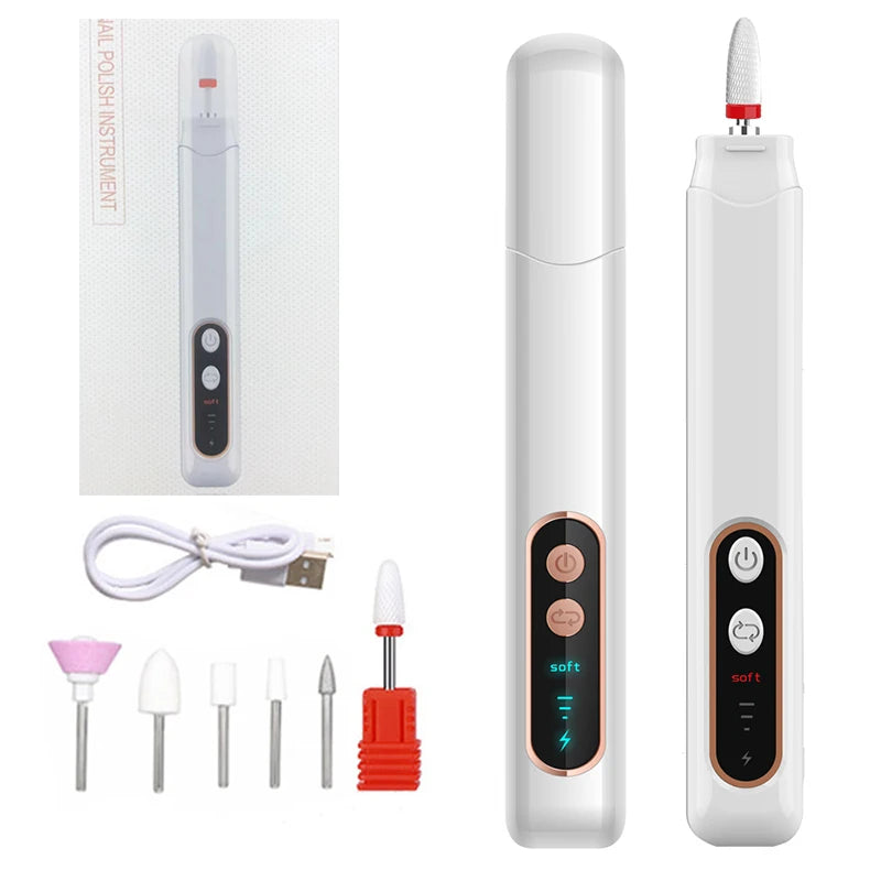 Professional Cordless Electric Nail File and Manicure Pedicure Drill Kit