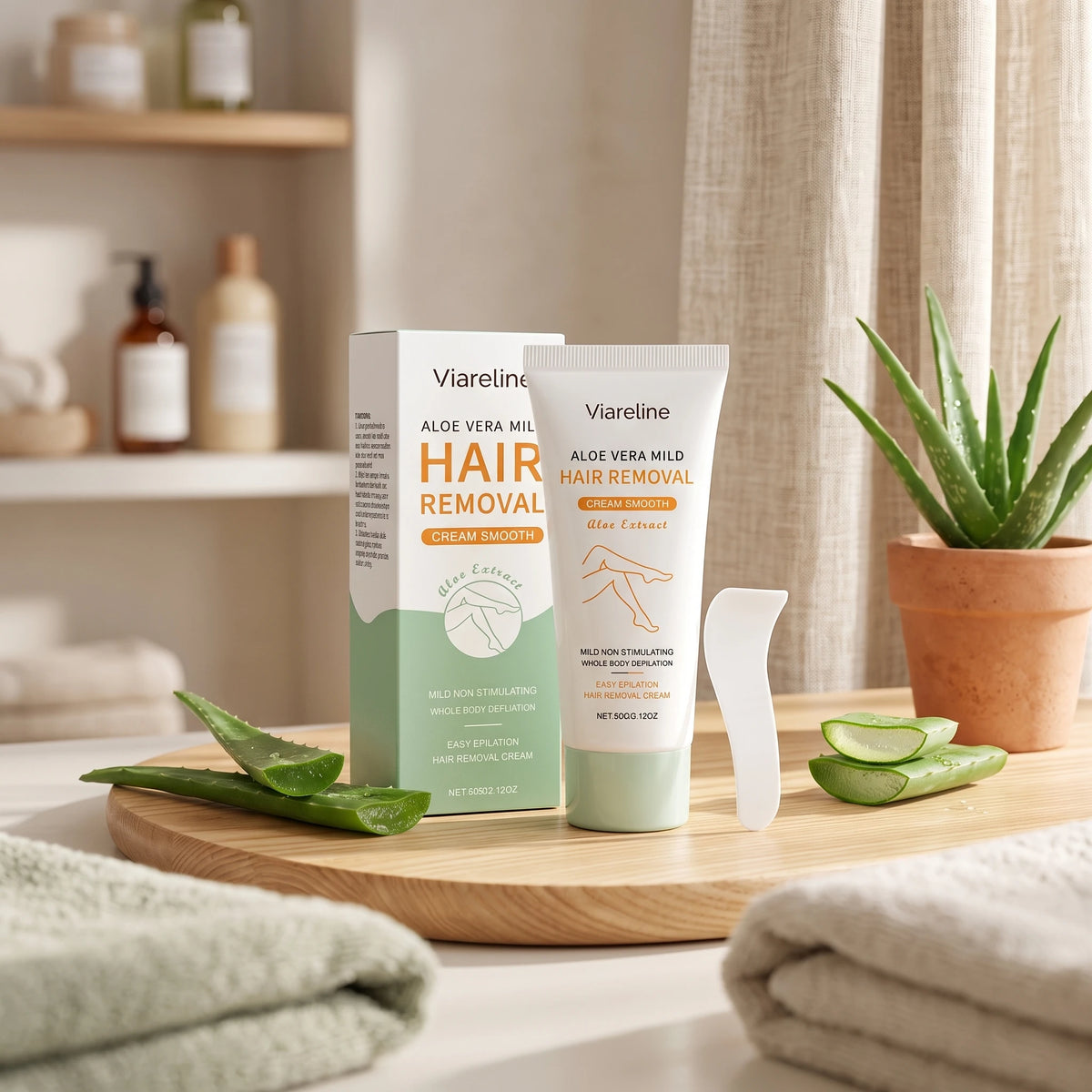 Aloe Vera Painless Hair Removal Cream for Smooth Whole Body Skin