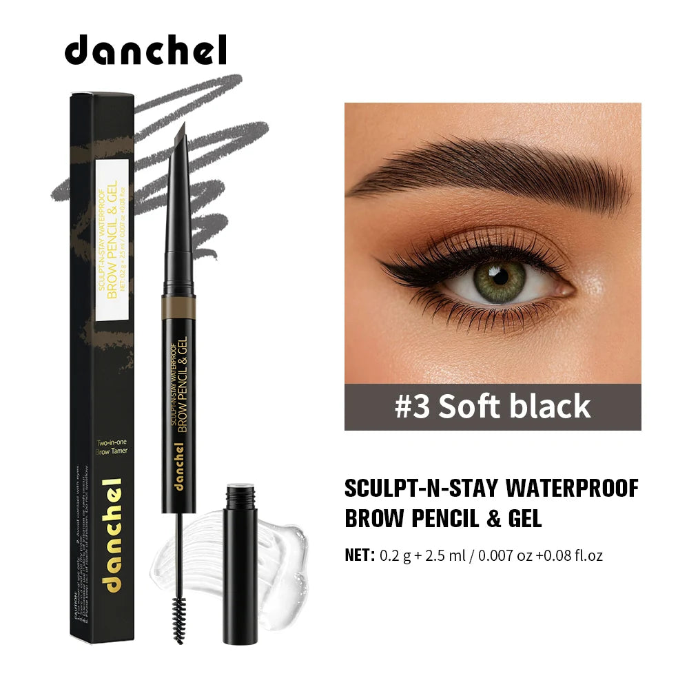 2-in-1 Waterproof Eyebrow Pencil and Gel for Natural Smudge-Proof Brows - 22