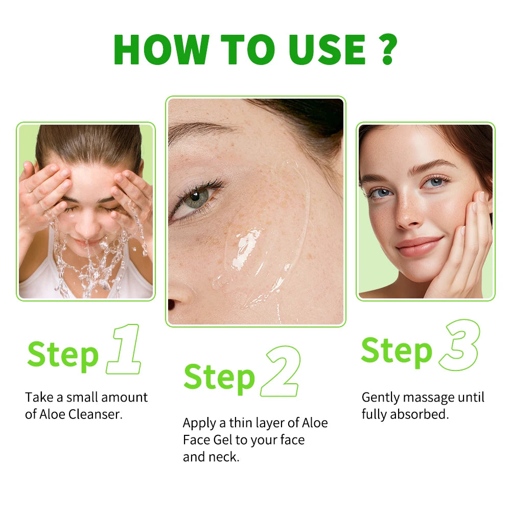 Hydrating Aloe Vera Gel for Soothing and Moisturizing Facial Skin Care