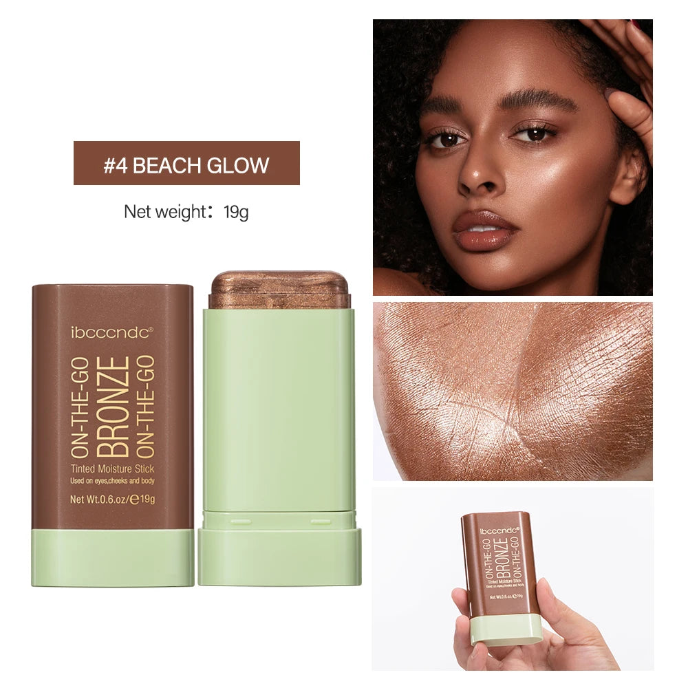 Cream Bronzer and Highlighter Stick for Face Eyes and Body Sculpting - 18