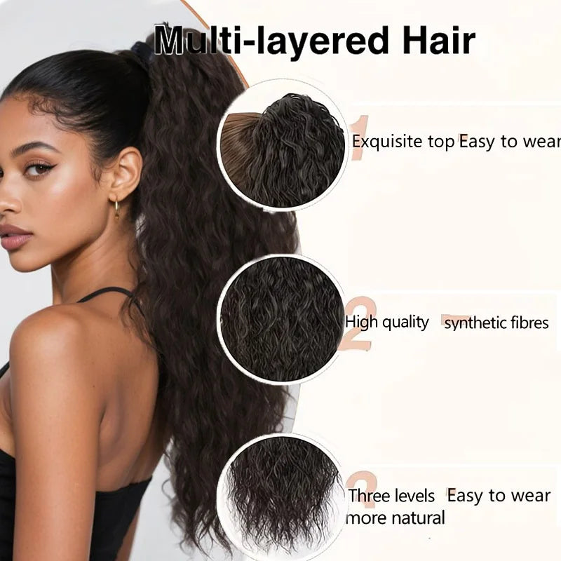 18-Inch Wavy Synthetic Ponytail Extension