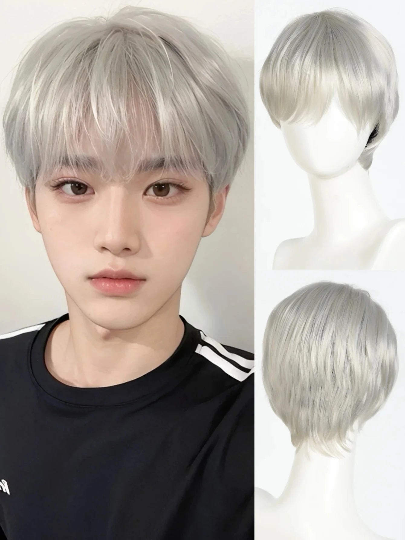 Short Mullet Anime Cosplay Wig with Bangs - 20