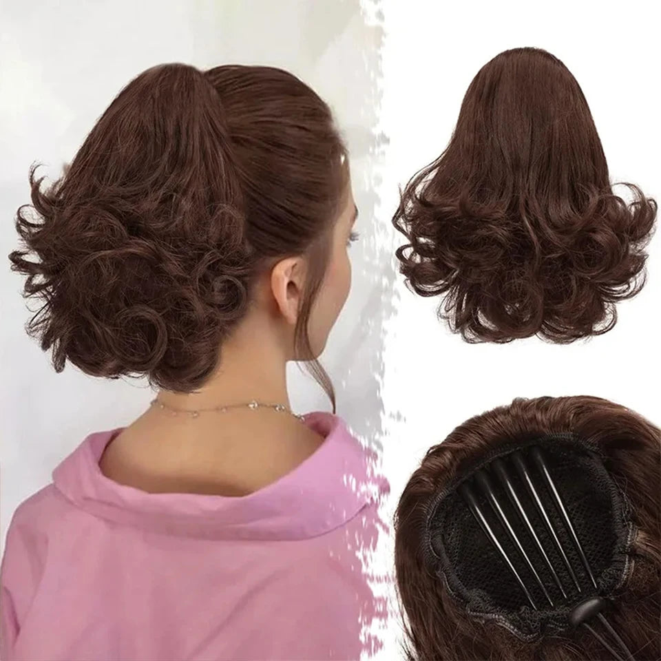Short Curly Claw Clip Ponytail Hair Extension for Instant Volume