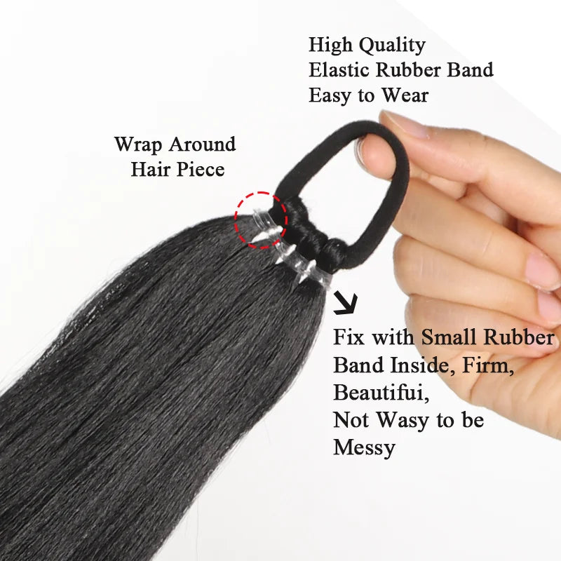 28-Inch Long Braid Ponytail Extension with Hair Tie - 2