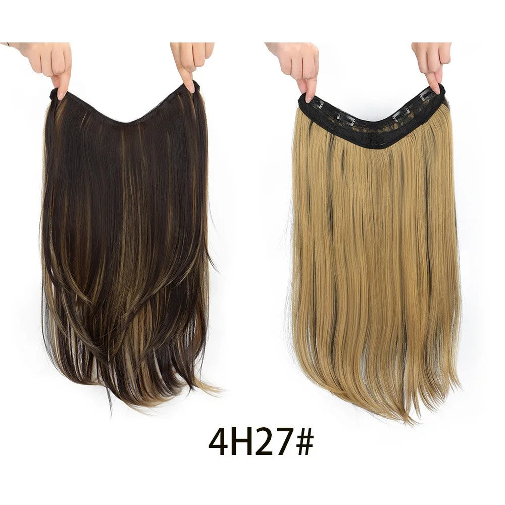 Seamless Long Straight Hair Extension with Clip-In Design for Women - 9