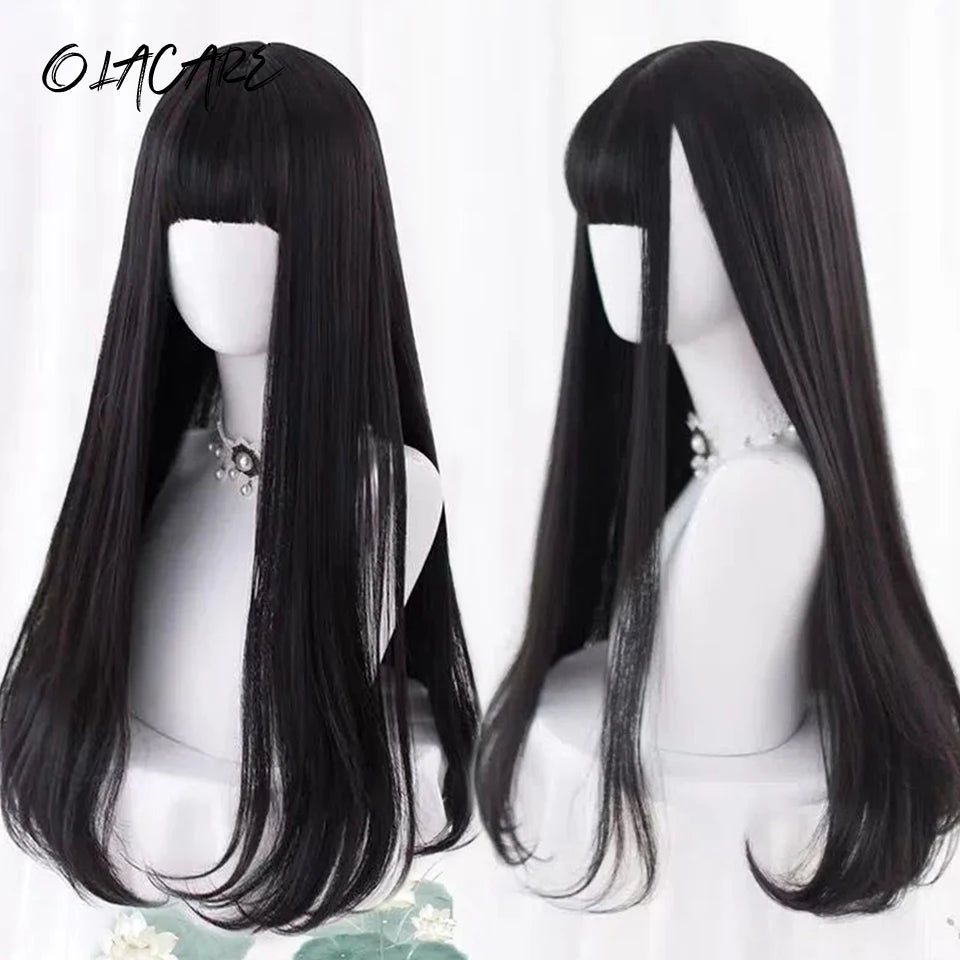 Long Wavy Ash Blonde Synthetic Wig with Bangs - 20