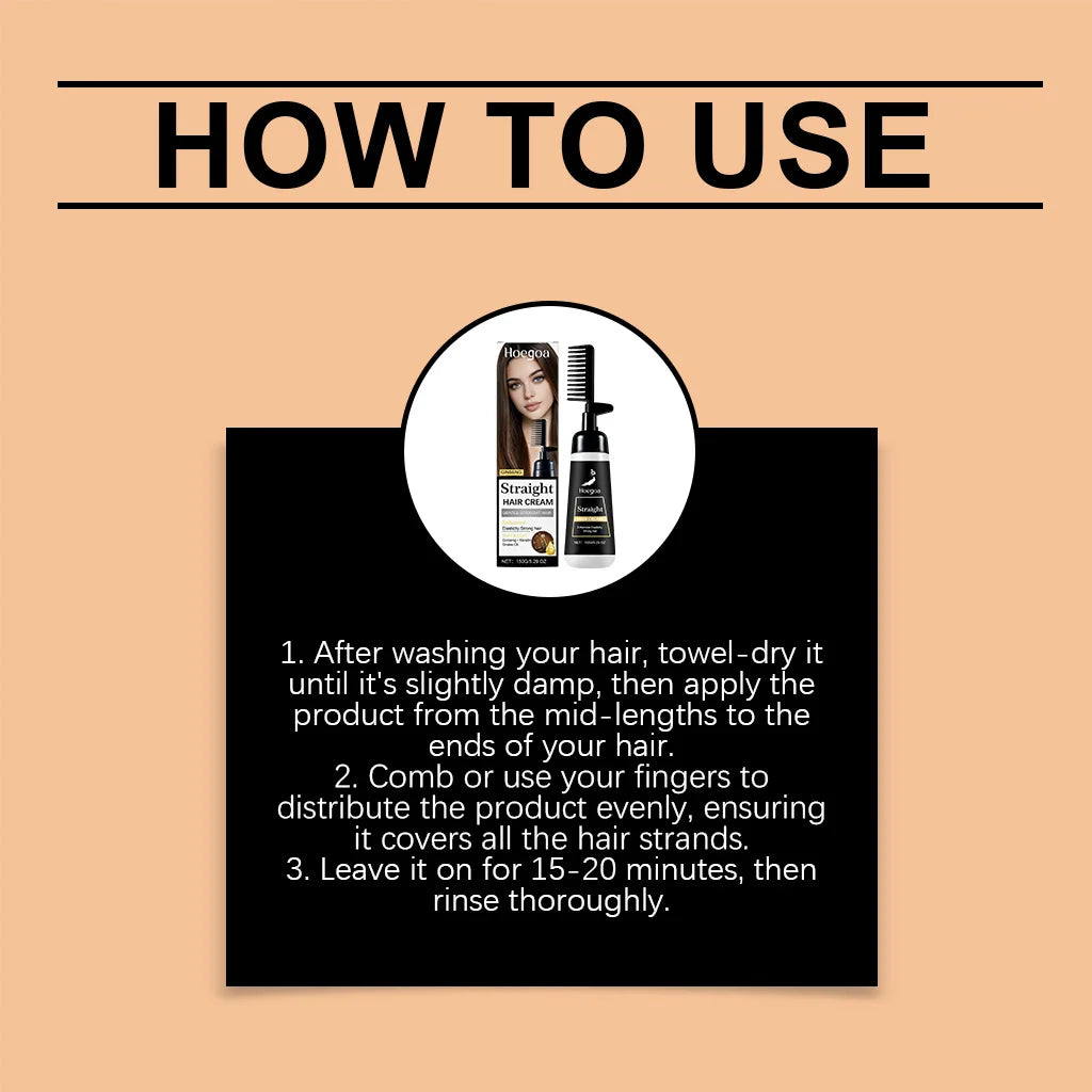 One-Step Hair Straightening Cream with Built-In Comb for Silky Smooth Hair - 12