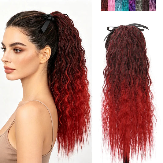 22-Inch Kinky Curly Drawstring Ponytail Hair Extension