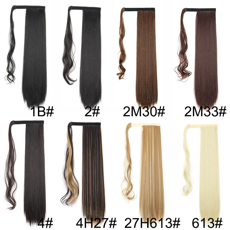 Long Straight Wrap Around Ponytail Clip-In Hair Extension for Women - 3
