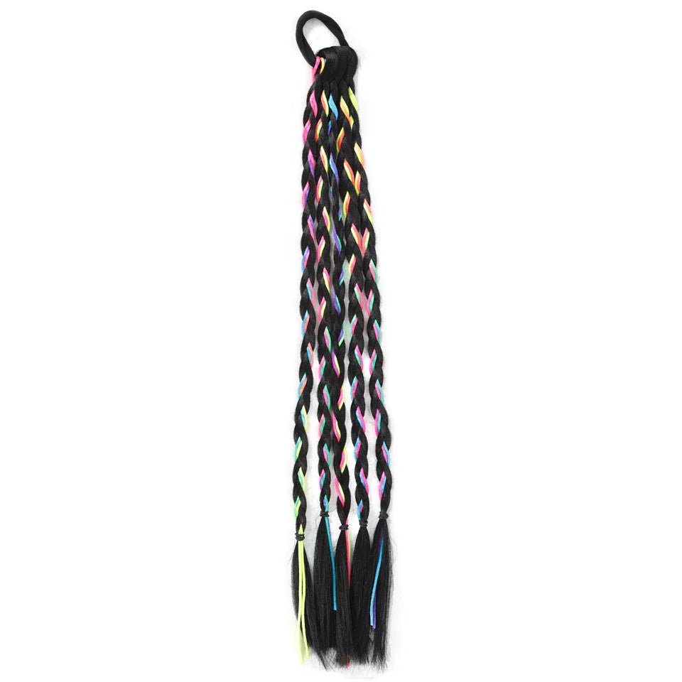 Colorful Synthetic Braided Ponytail Extension for Parties and Events - 13