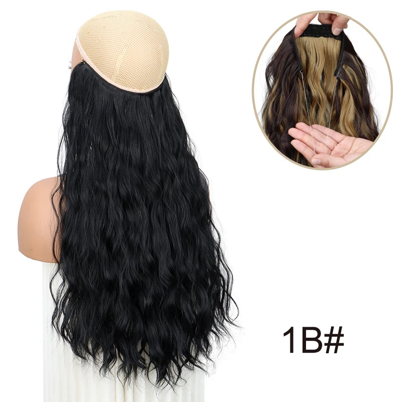 18-Inch Invisible Wire Wavy Hair Extensions for Full Volume