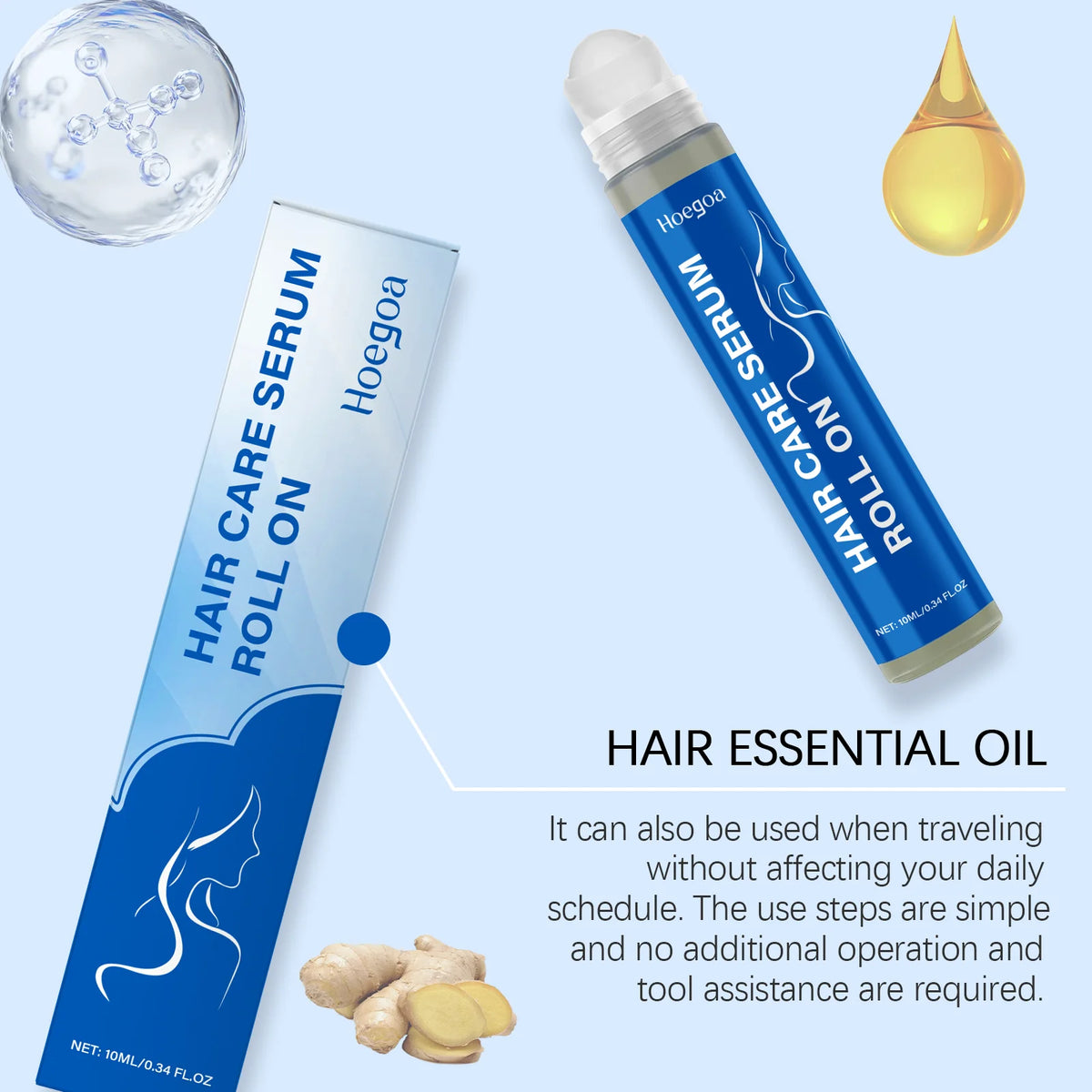 Rosemary Scalp Nourishing Serum Roller for Thicker and Fuller Hair