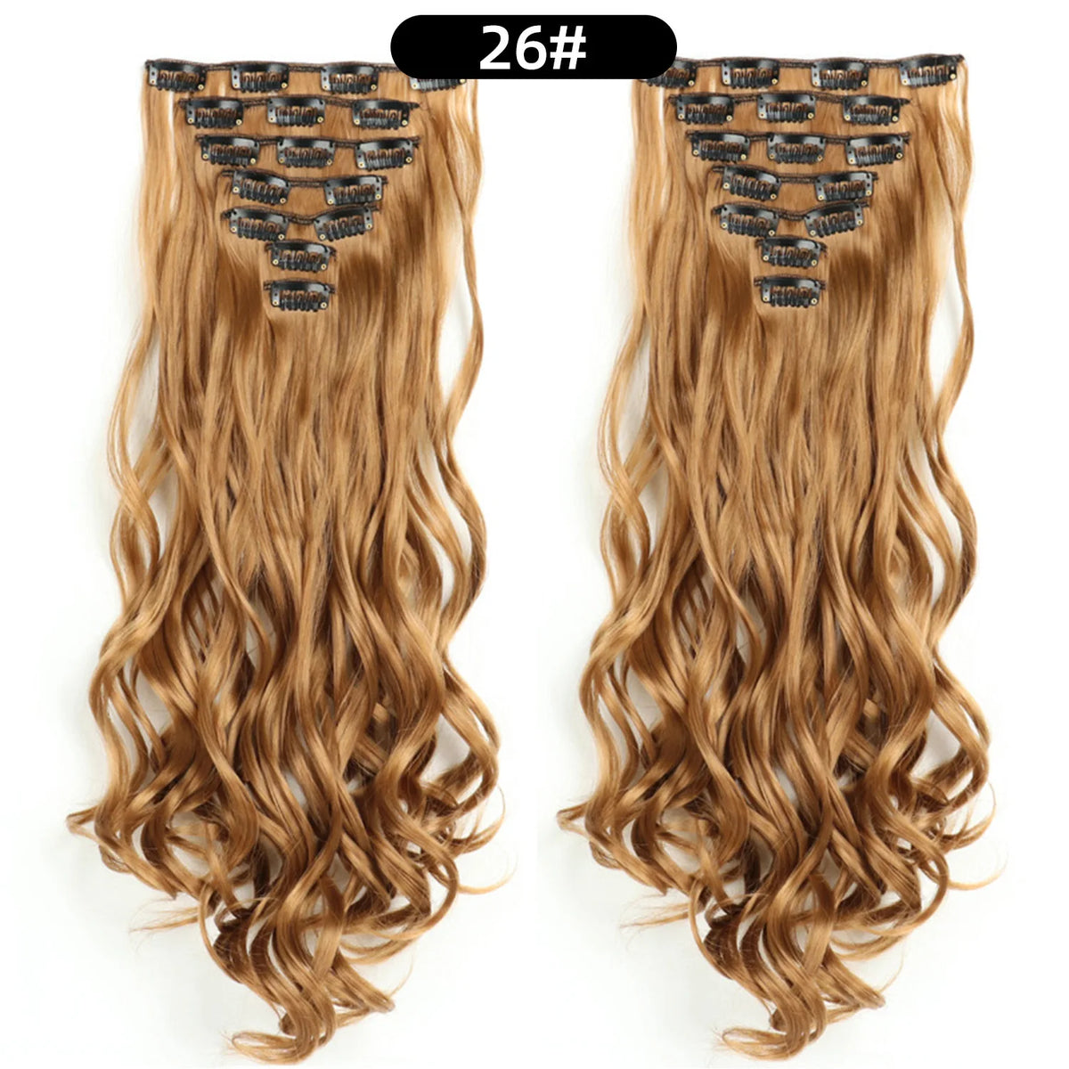 22 Inch Deep Wave Clip-In Hair Extensions Full Head Set